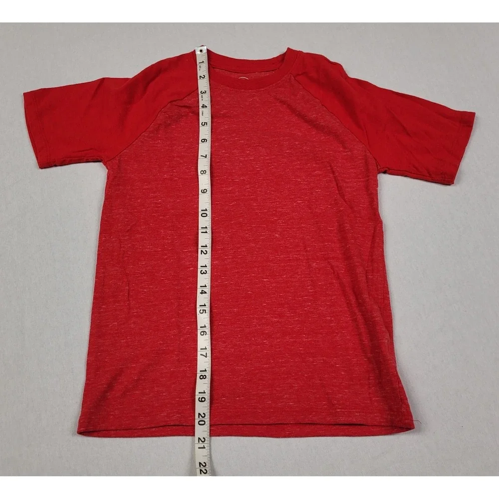 Wonder Nation Boy's Red Heathered Raglan Short Sleeve T-Shirt Size M (8)
